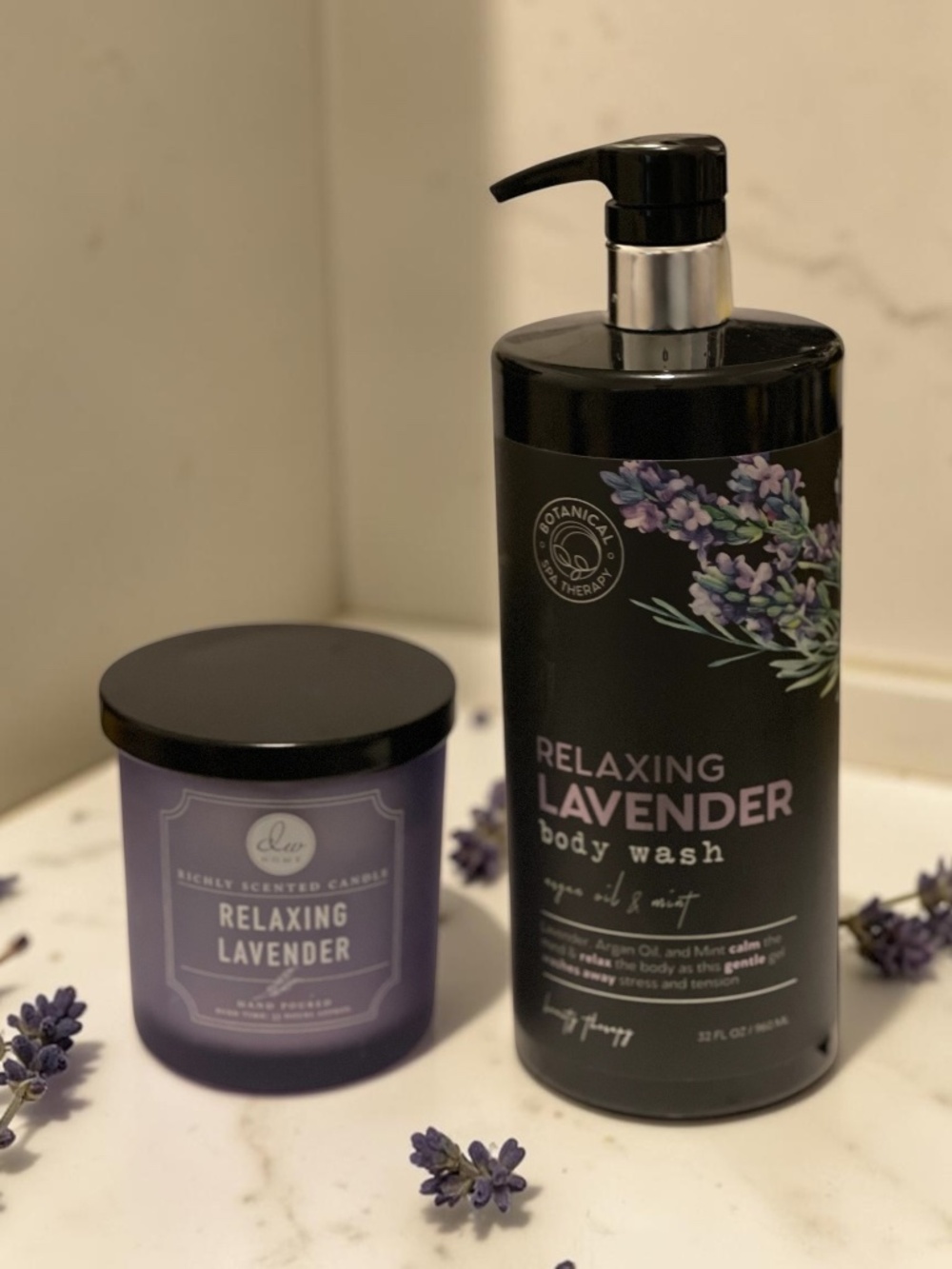 Lavender Spa Set 💜 Body Wash + Candle Relaxing Self Care Bundle